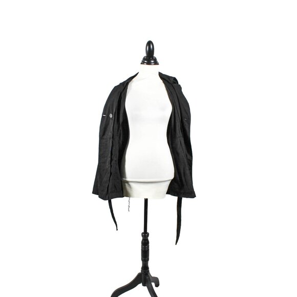 Vintage Y2K Paris Blues Black Lightweight Trench Jacket Juniors L Women’s S or M - Picture 6 of 10